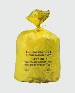 Yellow Heavy Duty Clinical Waste Sacks - 12kg