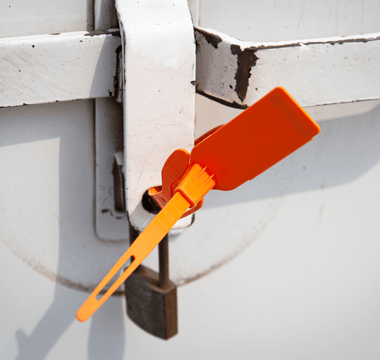 Security seal preventing theft in St Helens, UK