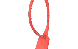 A red rubber band designed for tamper-proof sealing applications.