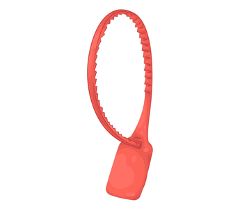 A red rubber band designed for tamper-proof sealing applications.