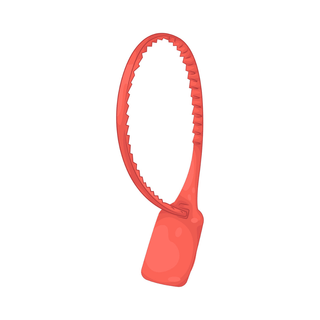 A red rubber band designed for tamper-proof sealing applications.