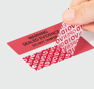 Tamper-Evident Residue Labels for Secure Shipping