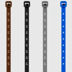 Printed Phase Marker Cable Ties for Electrical Installation | L1, L2, L3 & Neutral
